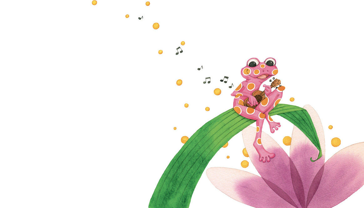 La grenouille à la guitare, dessin d'Annick Carretti