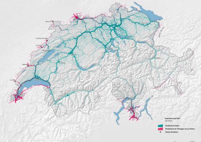 Infographie présentant les flux pendulaires en Suisse en 2010.