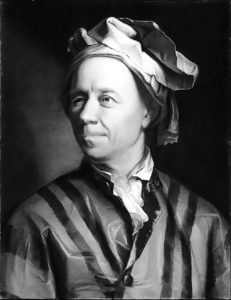 Portrait de Leonhard Euler (1707 - 1783) peint par Emanuel Handmann en 1753.